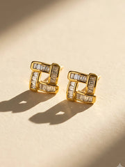 Celeste Baguette Knot Stud Earrings